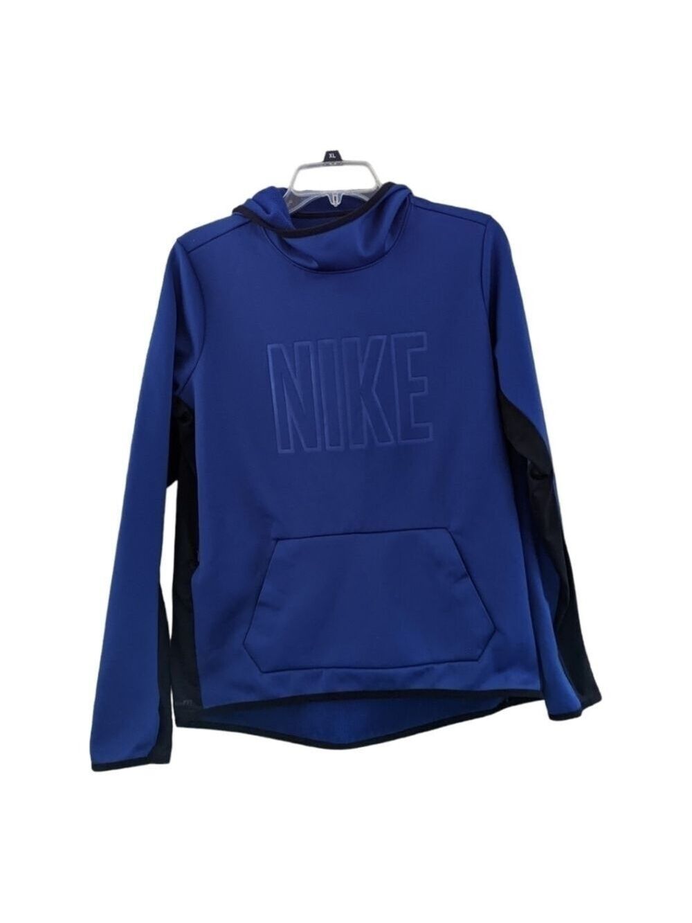 Nike Blue Spellout Therma Fit hoodie Size Large EUC